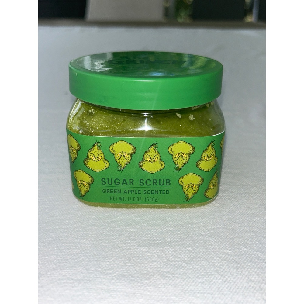 The Grinch Sugar Scrub Green Apple Scented Body Exfoliator 17.6 oz New